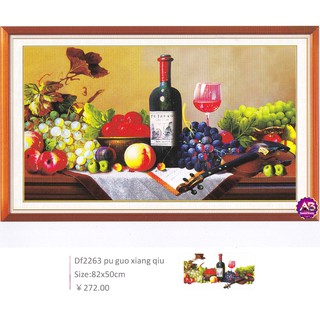 Tranh Đính Đá ABC 3D Trái Cây Tươi Mát DF2263 (KHÁCH TỰ ĐÍNH) KT:82X50CM