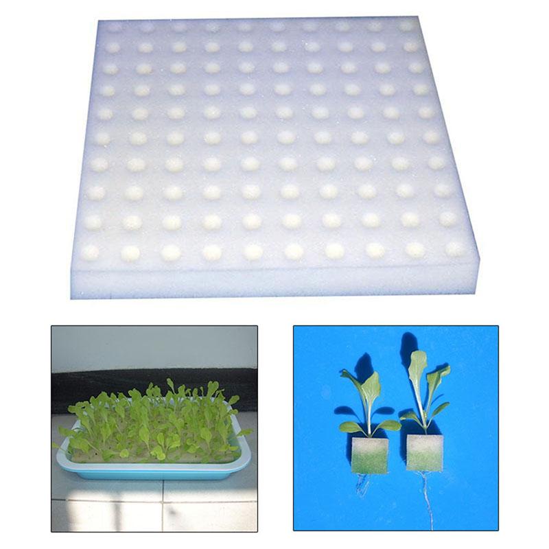 White 100pcs Composed Hydroponic Vegetable Planting Square Seedling Sponge Block