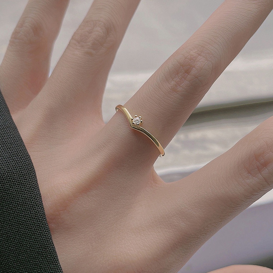 ✨✨Nhẫn Bằng Thép Titan Màu Vàng/Bạc Đính Đá Pha Lê Cho Nữ