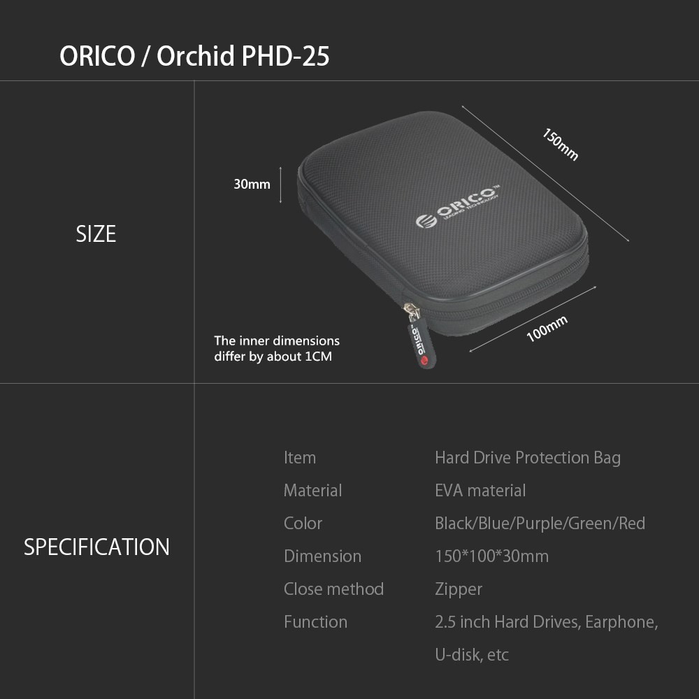 Túi Đựng Pin Dự Phòng Orico 2.5 Inch Hdd & Ssd | BigBuy360 - bigbuy360.vn