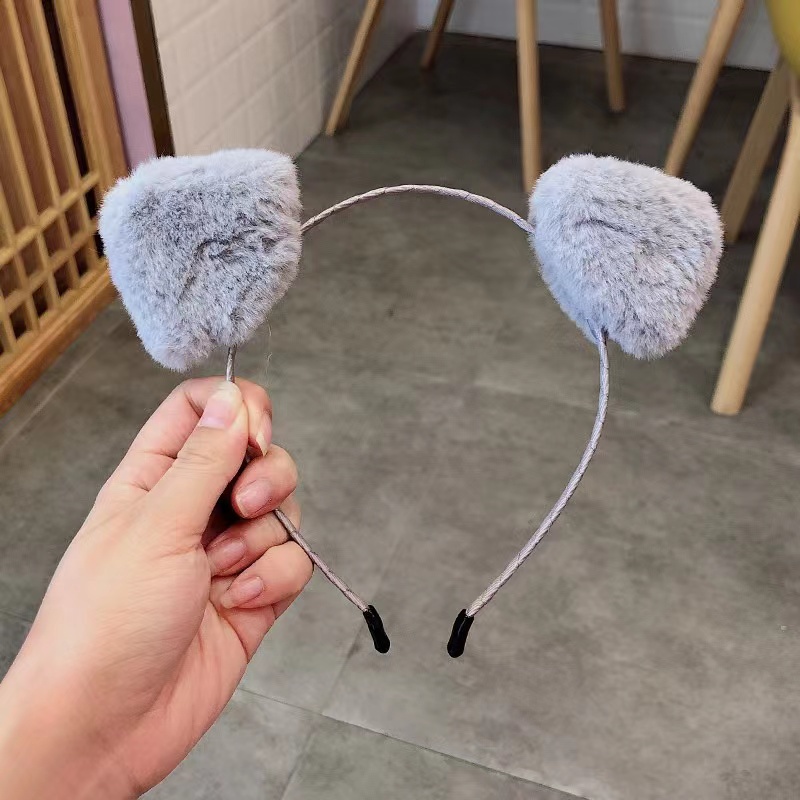 Băng Đô Cài Tóc Phối Lông Phong Cách Hàn Quốc Xinh Xắn Cho Nữ