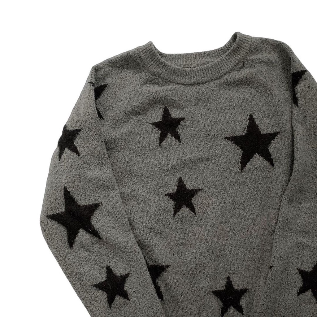 Áo sweater MMIOT Y2k cotton dáng rộng in họa tiết ngôi sao phong cách cổ điển thời trang mùa thu 2023