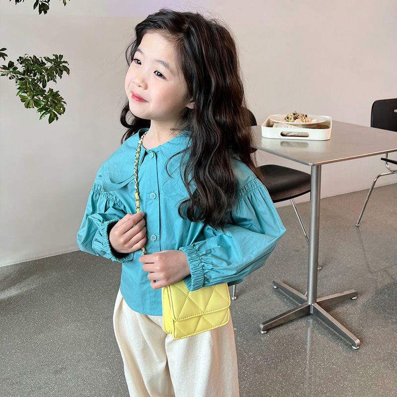 Áo Sơ Mi Cổ Búp Bê Đôi Thời Trang Mùa Xuân Mới 2022 Dành Cho Bé Gái Dễ Phối Đồ