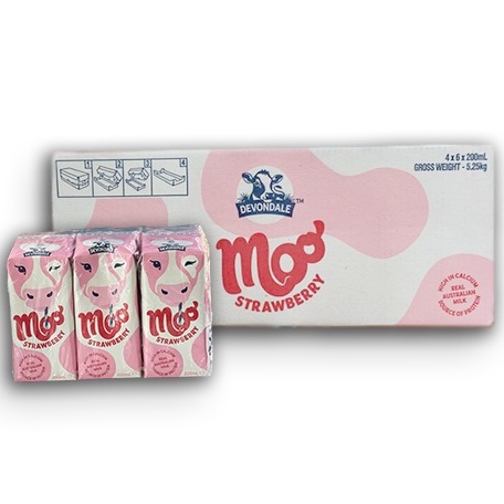 [SenXanh Emart] Sữa Devondale Dâu Giàu Canxi 200ml - Devondale Moo - Sữa Úc Tươi Nhập Khẩu