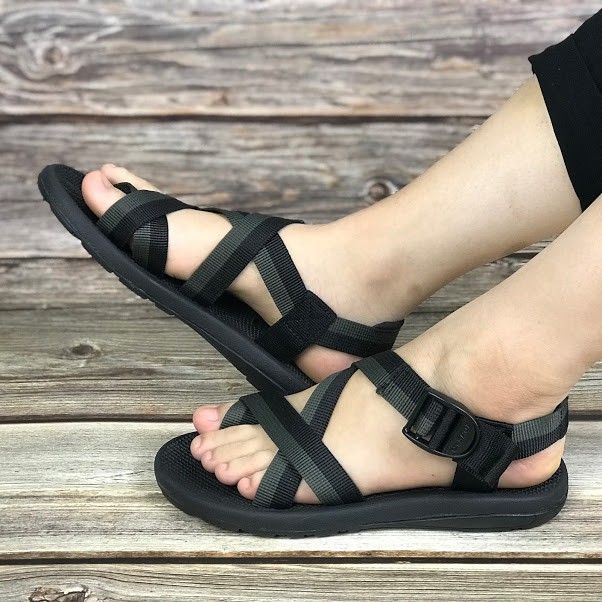 Giày Sandal Nam Nữ Đi Mưa Siêu Rẻ - ZR117BG Xám phối đen