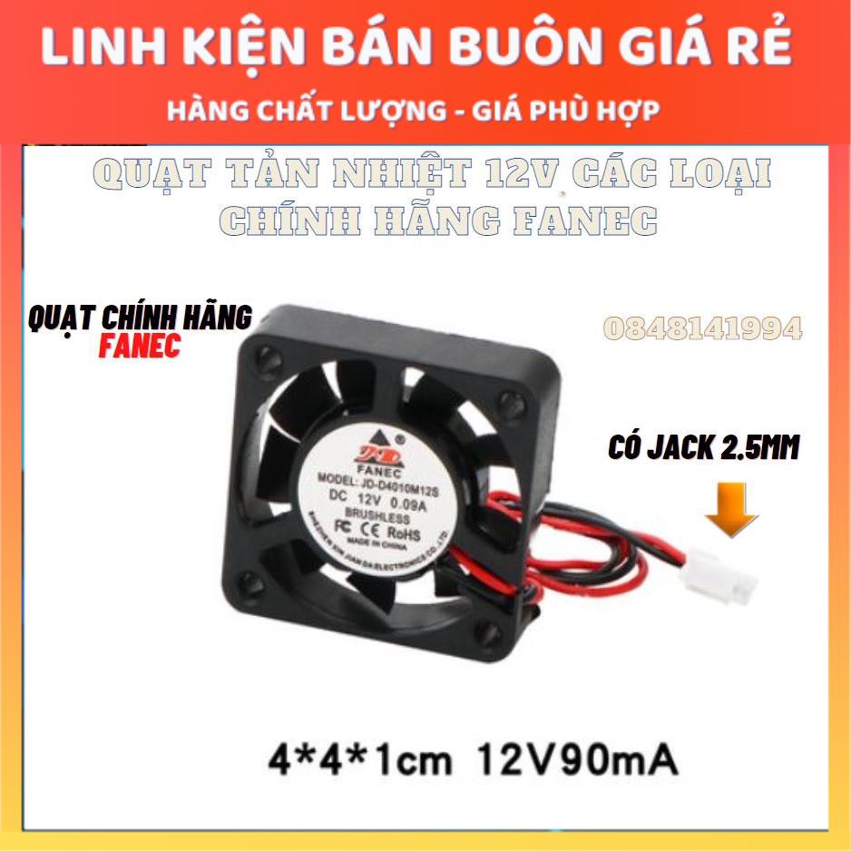 Quạt Tản Nhiệt 12V 4x4CM 6x6CM, 8x8CM, 12x12CM quạt làm mát đủ loại