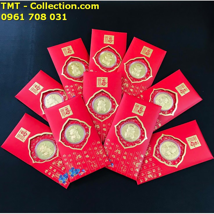 Bao lì xì đồng xu con Trâu cute mạ vàng 2021 (mẫu giao ngẫu nhiên) -SP005044 | BigBuy360 - bigbuy360.vn