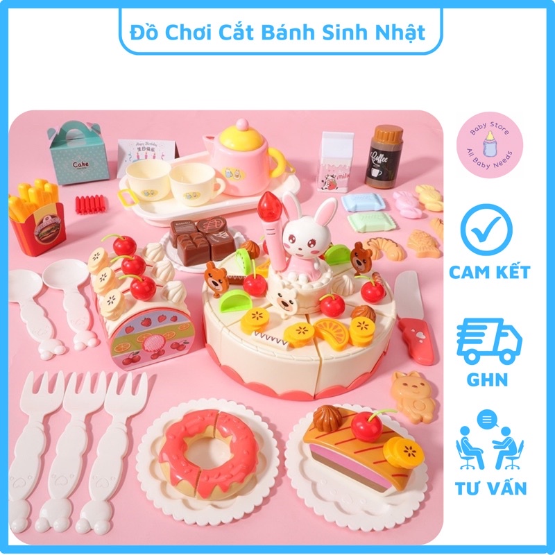 Đồ Chơi Cắt Bánh Kem Sinh Nhật Loại Lớn 85 Chi Tiết Có Nhạc Và Đèn