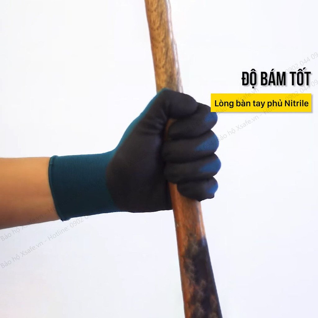Găng tay bảo hộ đa dụng Takumi SG-1850 độ khéo léo cấp 5, phủ nitrile chống dầu nhớt, tăng độ bám, thoáng khí