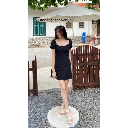 váy nữ chữ A cup ngực trễ vai cho nữ - V26