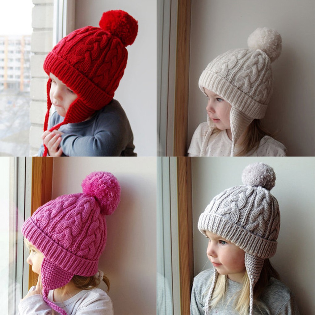 Nón len chùm tai dễ thương cho bé