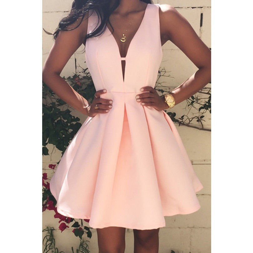☛☏❤Sexy Women Deep V-Neck Sleeveless Party Evening Cocktail Short Mini Dress | BigBuy360 - bigbuy360.vn