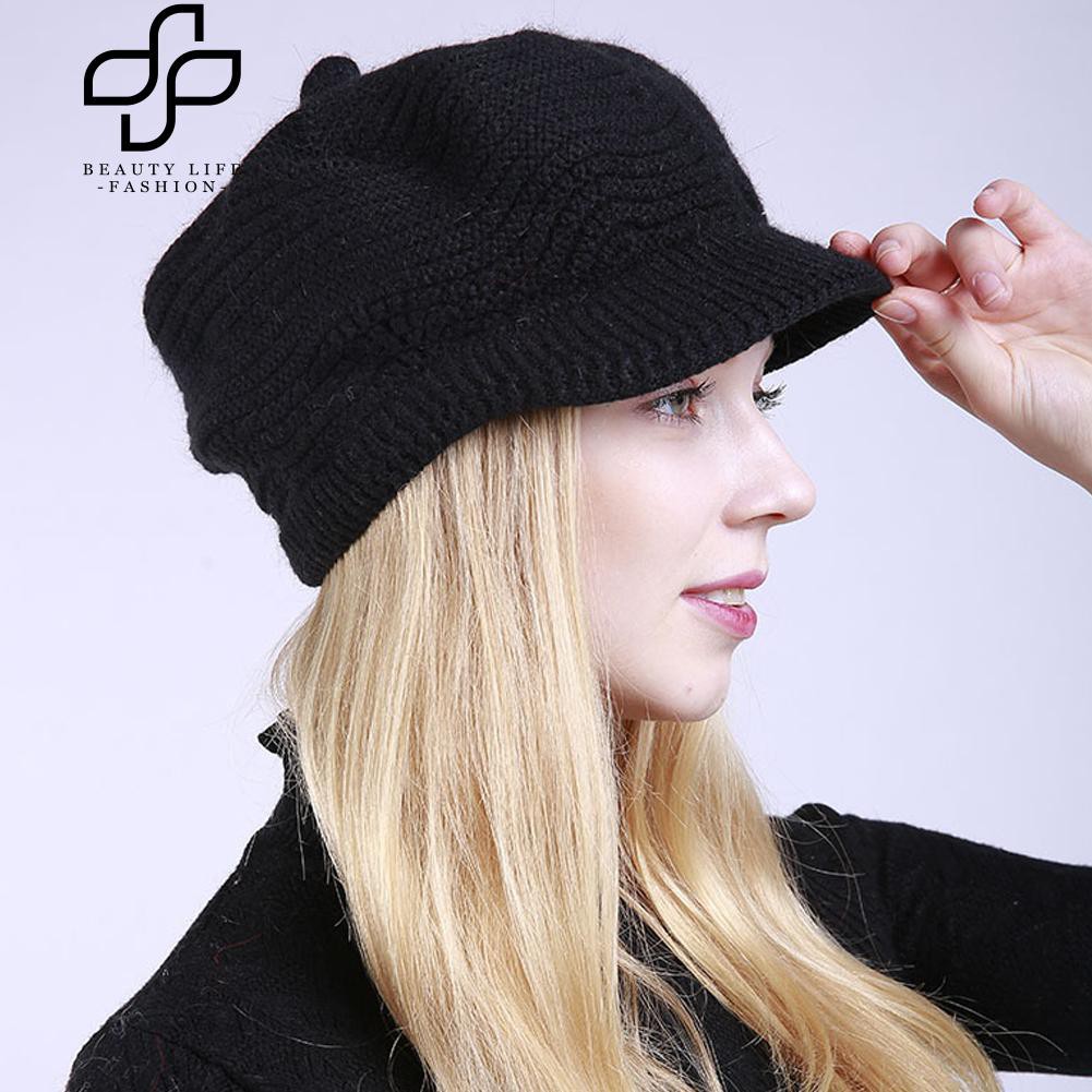Mũ len giữ ấm vành tròn phong cách thời trang cho phái nữ