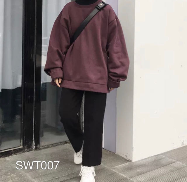 Áo sweater trơn nâu dành cho nam và nữ VN CLO - SWT007