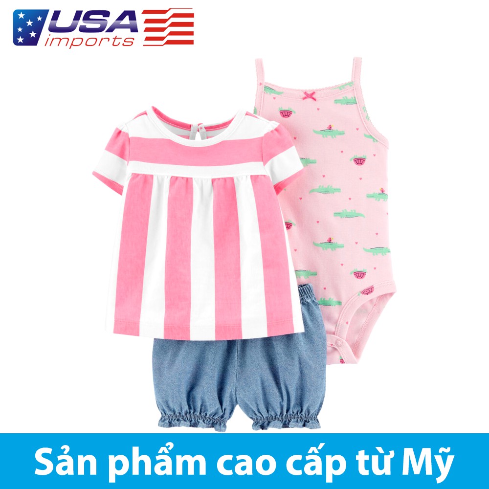 Set 3 món áo liền quần kèm quần short Car-tờ Auth Từ Mỹ (1H354410)