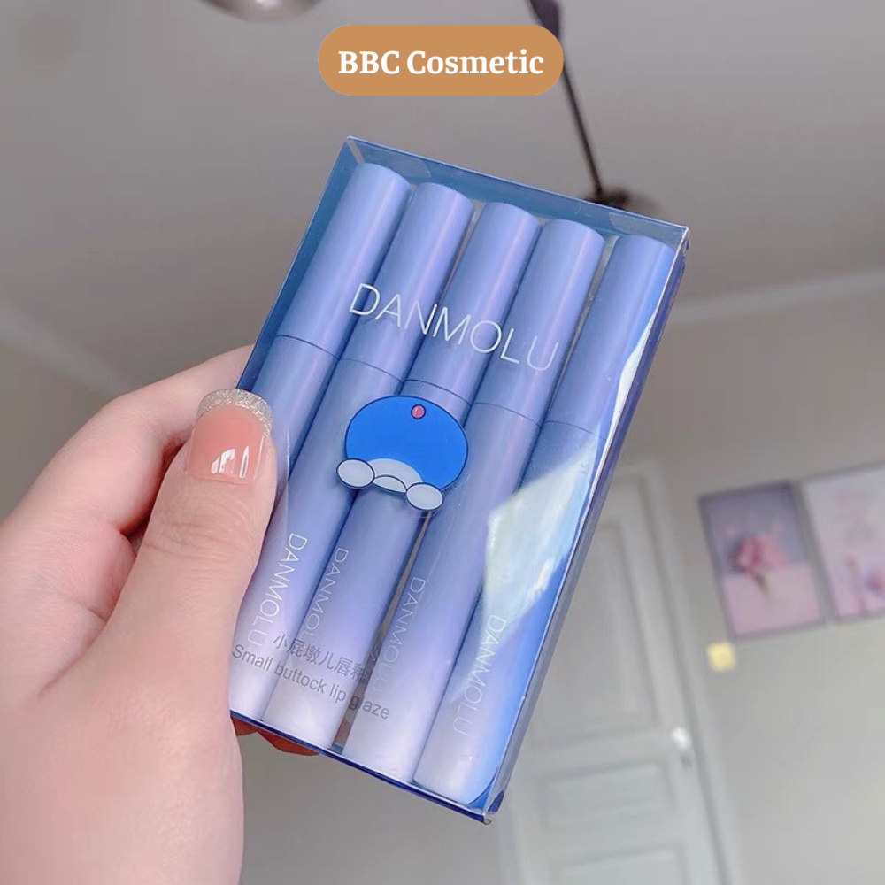 Sét 5 Cây Son Kem Lì DANMOLU Vỏ Xanh lâu trôi lên màu chuẩn son nội địa trung cao cấp BBC Cosmetic