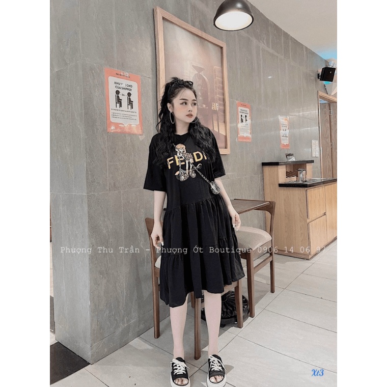 ĐẦM COTTON SUÔNG SIÊU ĐẸP UP thoi trang shop valentina