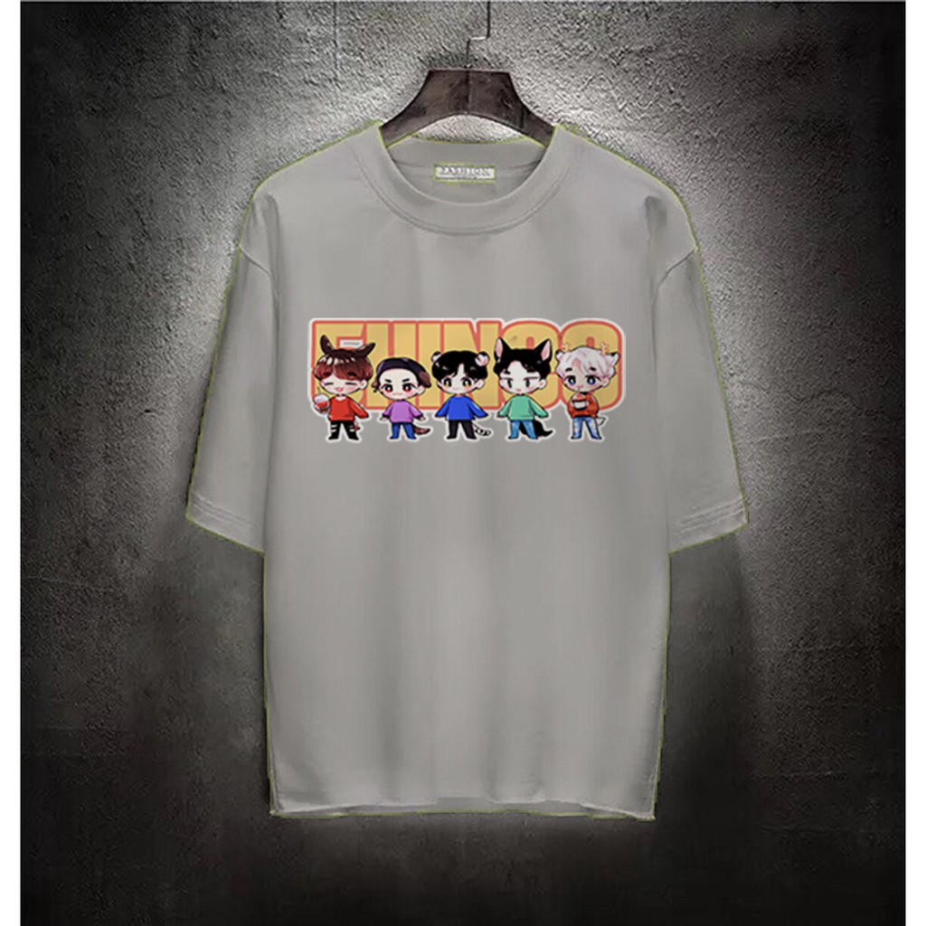 Áo thun Cotton Unisex - Fan Shinee Hàn Quốc - K-Pop - Chibi - Shinee hóa trang thú