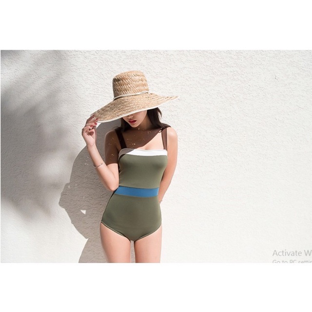 (Có sẵn) Bikini liền xanh rêu mẫu mới 2020