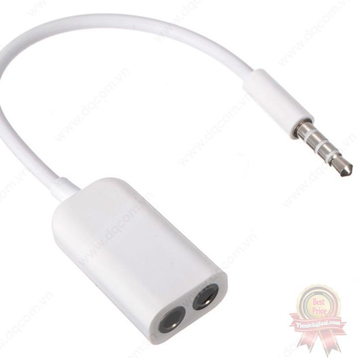 Cáp chia tai nghe 1 cổng 3.5mm ra 2 cổng 3.5mm giúp nghe 2 tai | Cáp jack chia 1 ra 2 tai nghe 3.5 audio