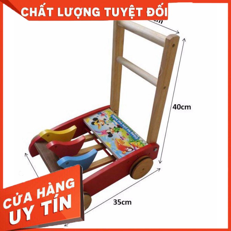 Xe Tập Đi Bằng Gỗ Song Son Cho Bé - Xe Tập Đi Bằng Gỗ 3 Con Chim - Hàng nhập khẩu