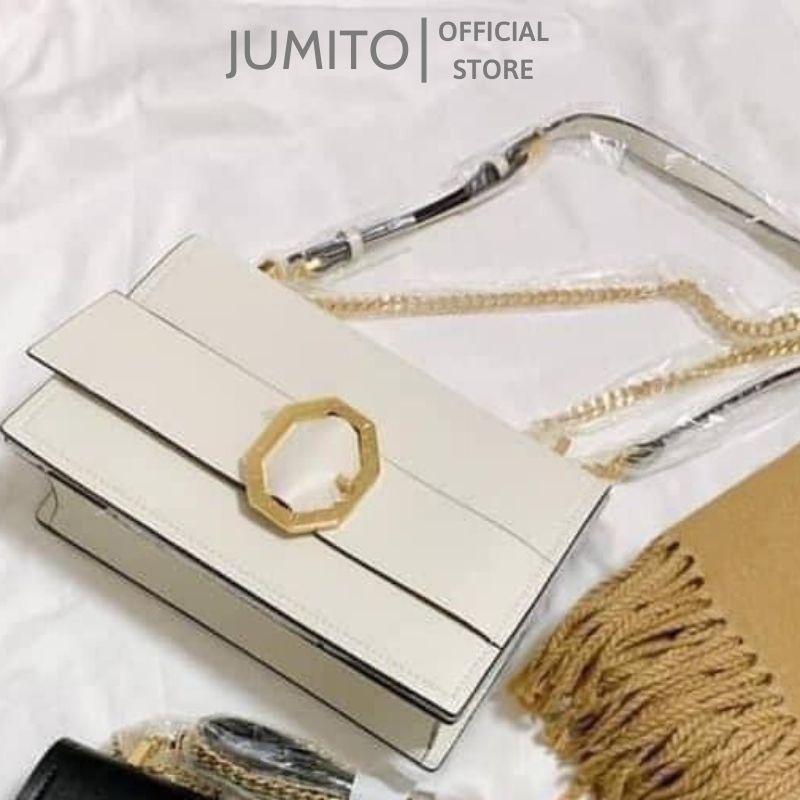 Túi xách nữ đeo chéo đeo vai khuy tròn dây xích sang trọng JUMITO SA1565