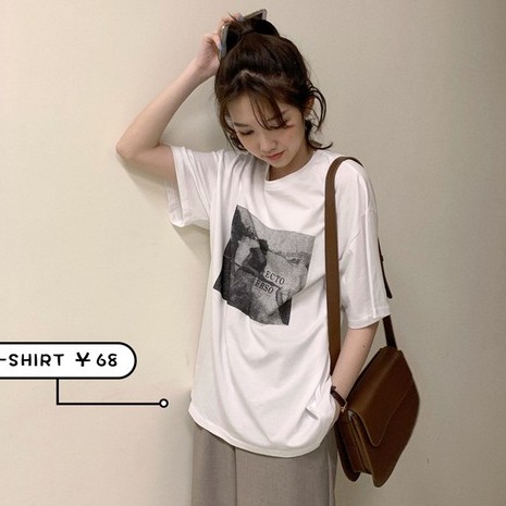 NZN Áo Thun Tay Ngắn Cổ Tròn In Hình Thời Trang Phong Cách Cá Tính