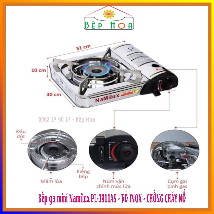 🌻 Bếp gas mini Namilux PL2111AS 🌻  - Mẫu mới nhất - vỏ inox - CHỐNG CHÁY NỔ - Bảo hành 6 tháng - Bếp Hoa