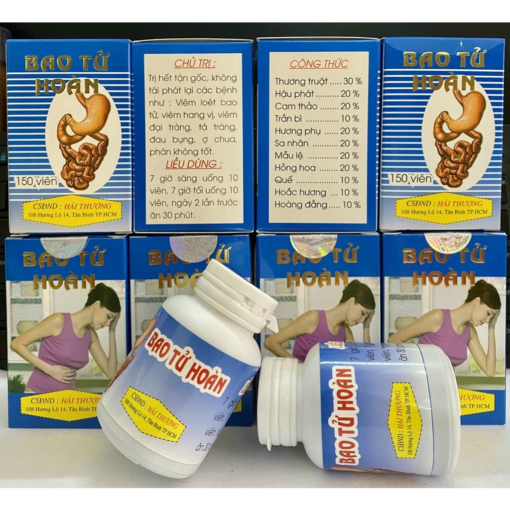 BAO TỬ HOÀN - LỌ 150 VIÊN. HỖ TRỢ GIẢM VIÊM LOÉT BAO TỬ