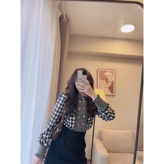 [Freeship-Hàng sẵn] Áo sơmi Zara hoạ tiết zic zac cho nữ