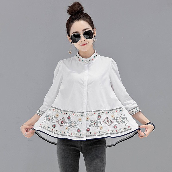 Áo voan hoa tay lửng thời trang dành cho nữ