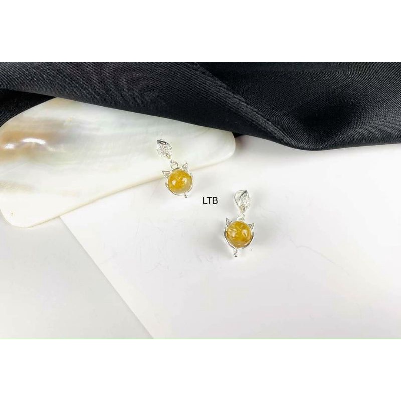 PHÔI BÔNG TAI HỒ LY BẠC TA GẮN ĐÁ 8MM