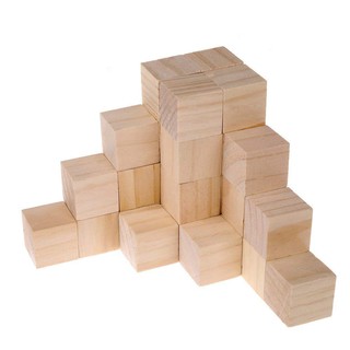 100 Khối gỗ lập phương cube 2cm loại mộc