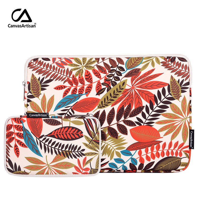 CanvasArtisan Túi Đựng Laptop 11 / 12 / 13 / 14 / 15 Inch Chống Thấm Nước Họa Tiết Lá Cây Nhiều Màu Kèm Túi Đựng Tiện Dụng Cho Thinkpad Air Pro