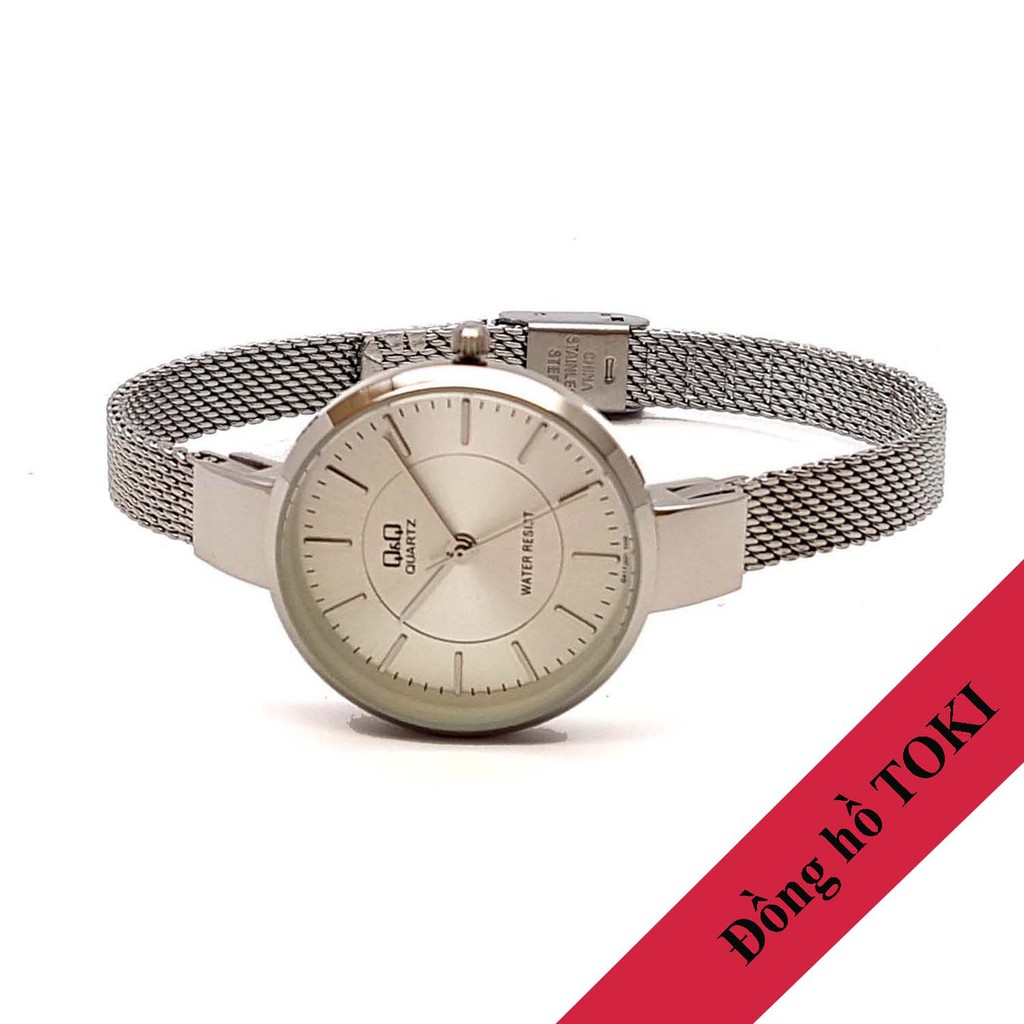 Đồng hồ nữ Q&amp;Q Citizen QA17J201Y dây sắt thương hiệu Nhật Bản