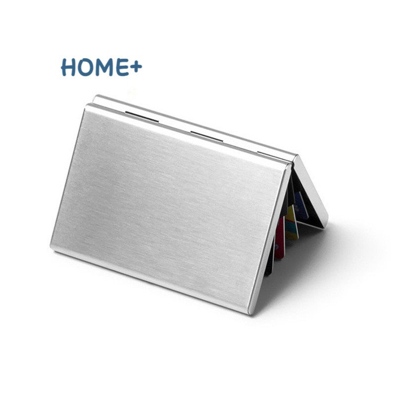 RFID Blocking Wallet Slim Secure Stainless Steel Contactless Card Protector for 6 Credit Cards @vn