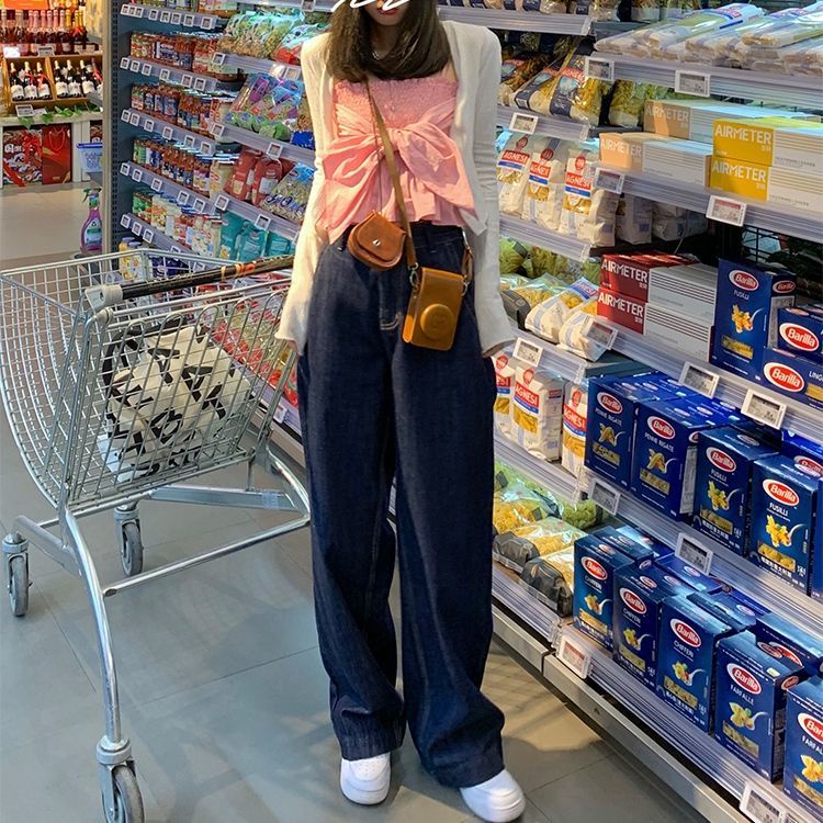 IMAODOU Quần jean dài ống rộng lưng cao phong cách Hàn Quốc thời trang mùa hè mới cho nữ | BigBuy360 - bigbuy360.vn