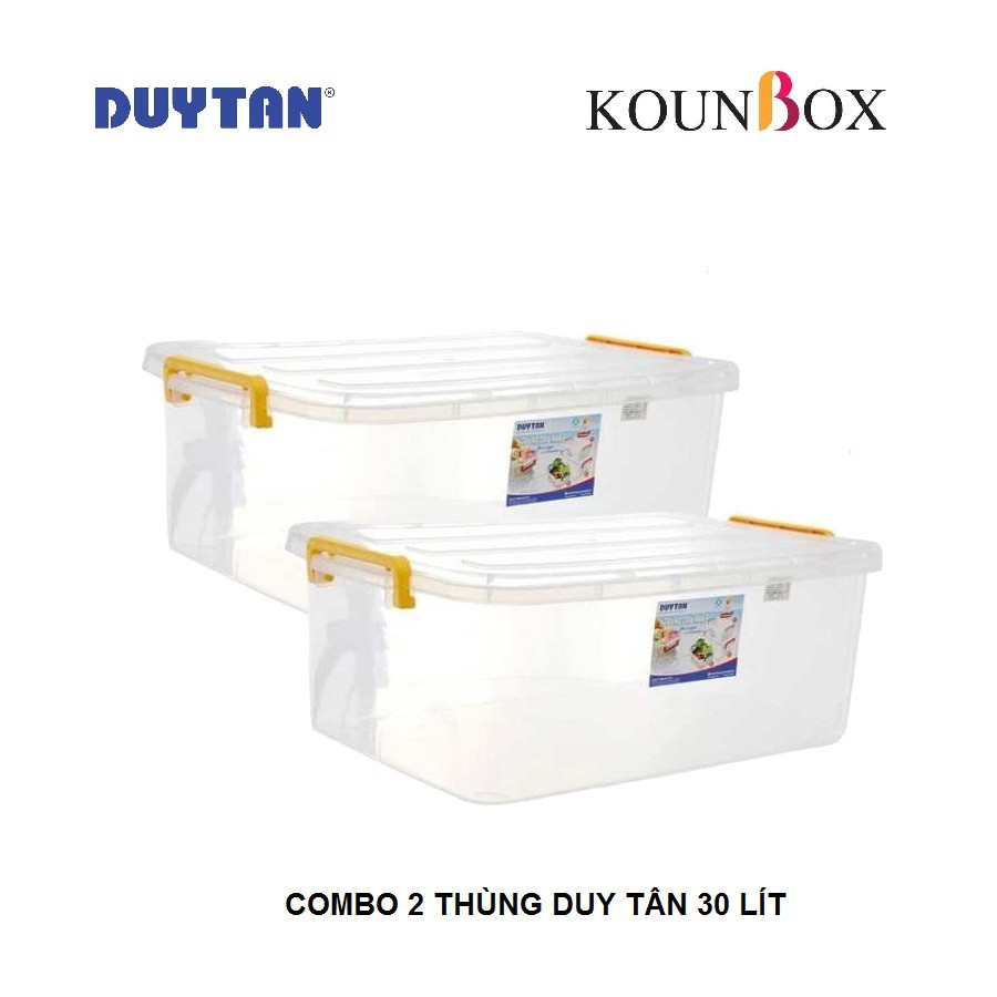 Combo 2 thùng nhựa Duy Tân trong suốt 30L