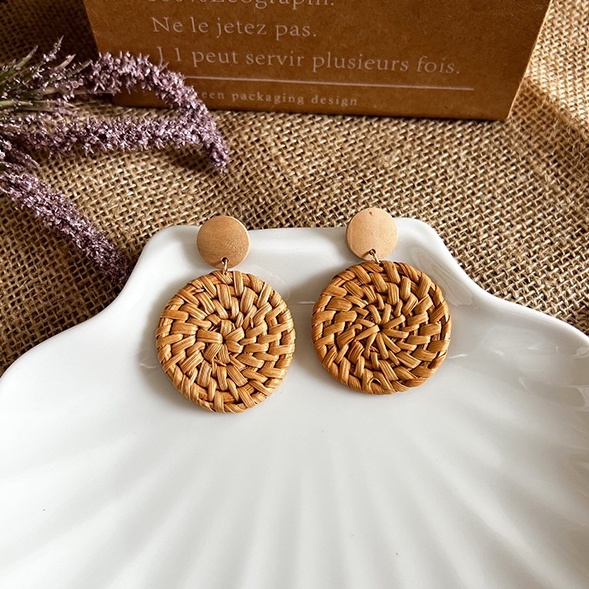 Bông tai CINCI HANOI mây tre đan handmade MTD19