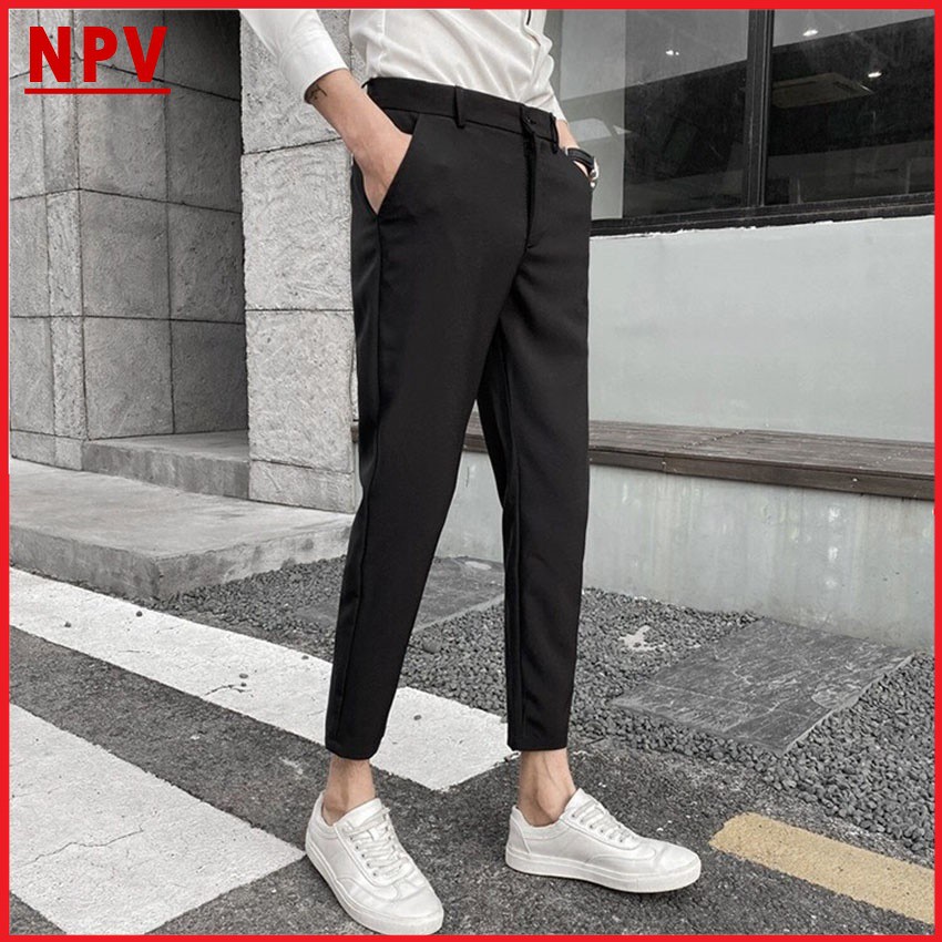 Quần âu nam hàn quốc ống côn NPV vải lụa co giãn,quần tây nam không nhăn, không xù, trẻ trung | BigBuy360 - bigbuy360.vn