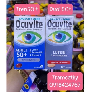 Viên Uống Bổ Mắt Ocuvite Lutein của Mỹ dành cho người trên 50 tuổi và dưới 50 tuổi
