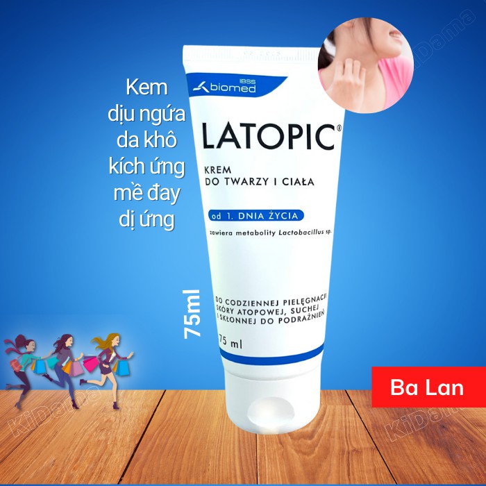 Kem dưỡng da dưỡng ẩm dịu da LATOPIC cho da viêm cơ địa, dị ứng, da khô và da kích ứng, bôi MẶT và TOÀN THÂN