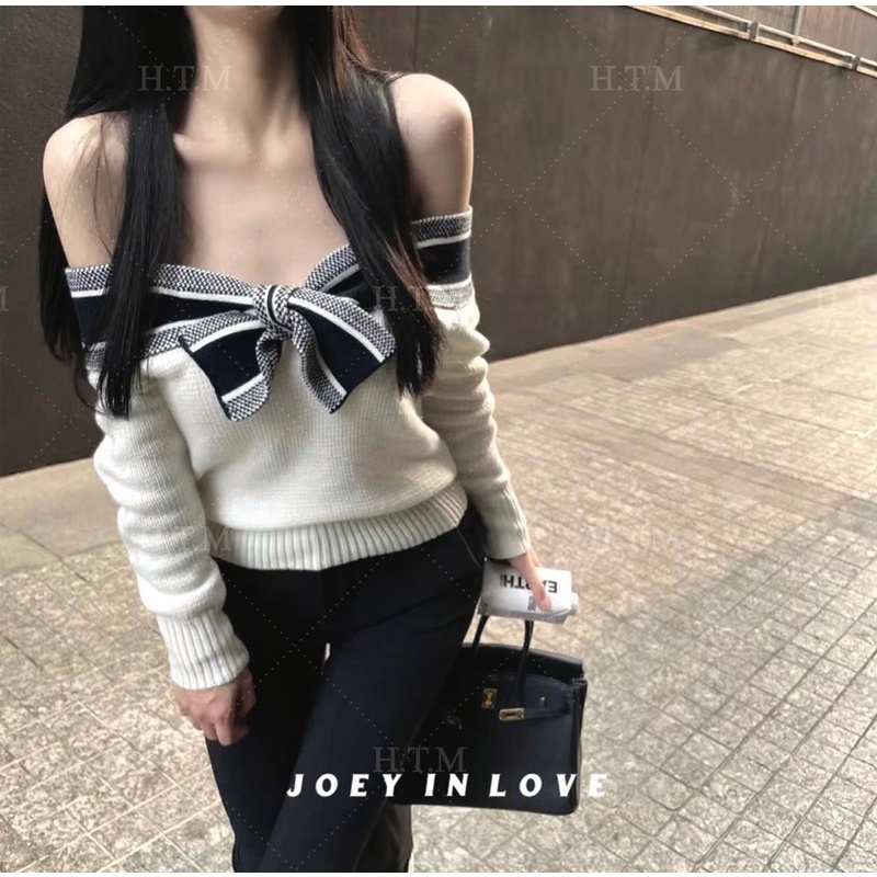 Áo dior nơ hở vai