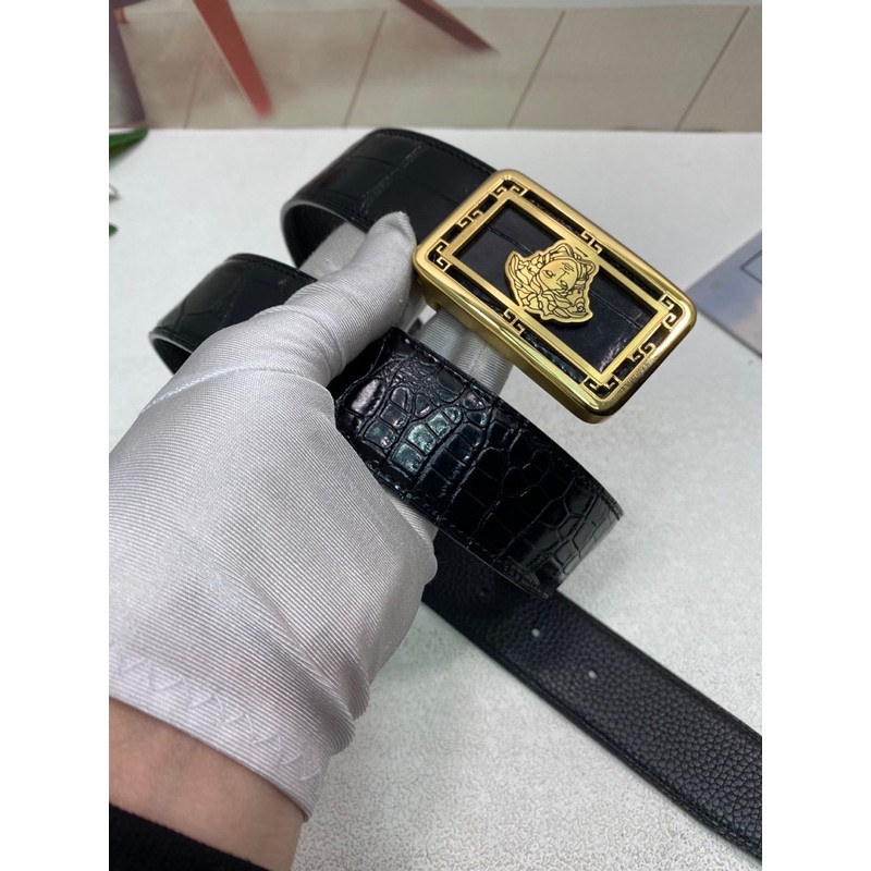 Thắt lưng da nam Versace da thật dập vân cá sấu cao cấp