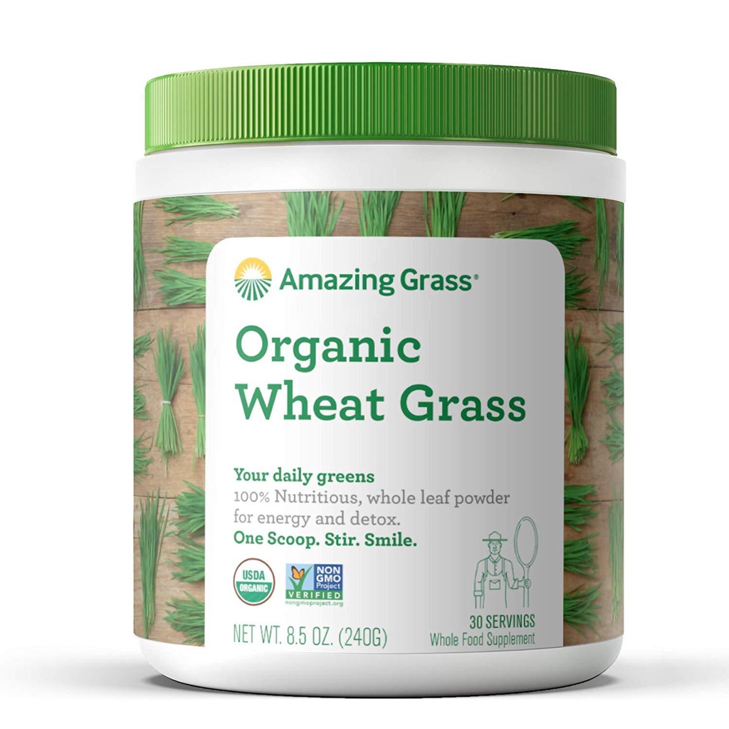 Bột cỏ lúa mỳ hữu cơ Amazing Grass Organic Wheatgrass 240g