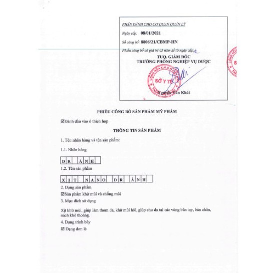 [Freeship] Xịt Nano Thanh Khuẩn Dr.Ánh, Khử Mùi Hôi Nách Hôi Chân, Mùi Hôi Cơ Thể. Thơm mát tạm biệt mùi hôi | BigBuy360 - bigbuy360.vn