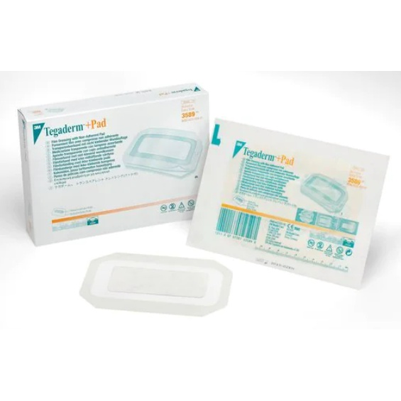 ✅ 3M TEGADERM + PAD 3589 1 HỘP (9cmx 15cm) - Băng Film y tế trong suốt CÓ GẠC vô khuẩn, chống thấm nước (Chính hãng 3M)