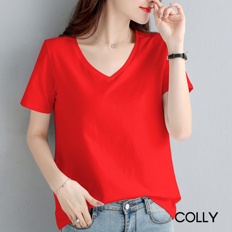 Áo phông giấy cổ tim nhiều màu siêu hot