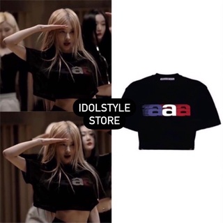 (Quà tặng kèm hình idol) áo thun ngắn Croptop aaa rose blackpink