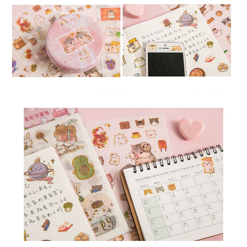 Set 6 Tấm Sticker Giấy Theo Chủ Đề siêu ngộ nghĩnh